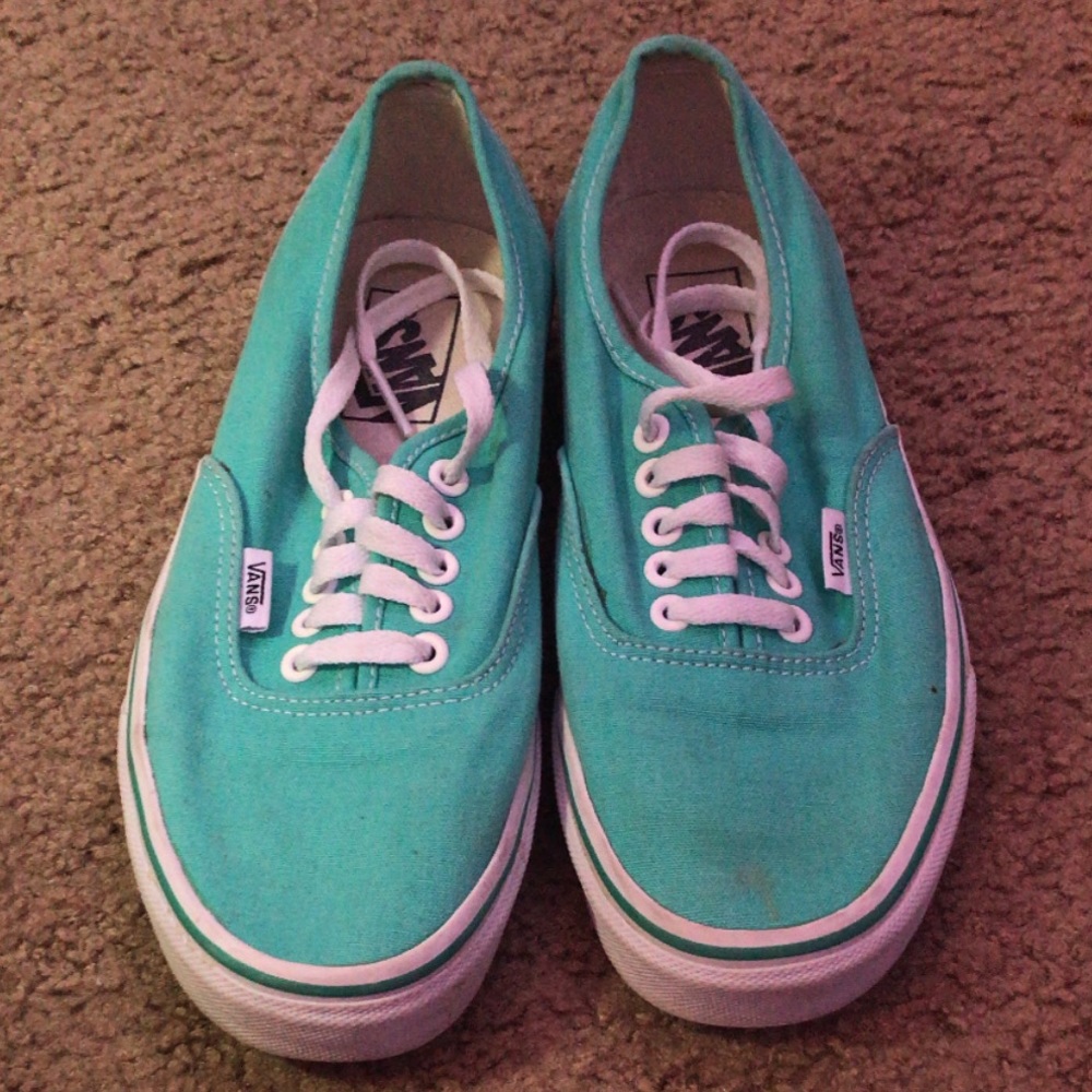 teal vans authentic low rise shoes